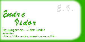 endre vidor business card